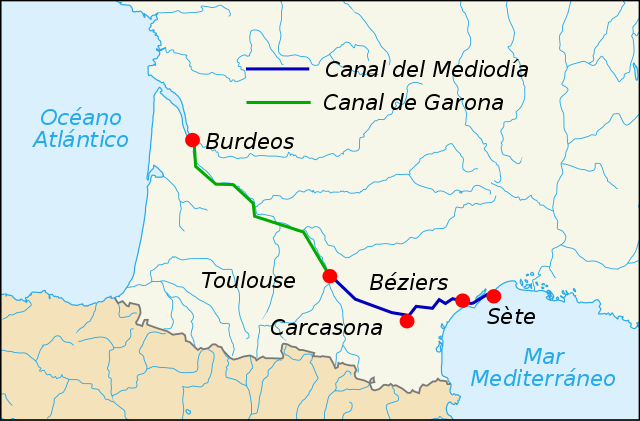 Mapa del Canal du Midi